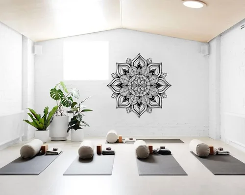 Miniatura 6 de ESTART Arte de Pared de Metal Grande Mandala, Decoración de Pared Única de Flor de Loto, Adecuada para Decoración de Oficina y Hogar en Interiores
