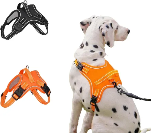 Miniatura 2 de Arnés para perro sin tirones, ajustable, reflectante, Oxford, para perros pequeños, medianos y grandes, entrenamiento de mascotas (negro, XS)