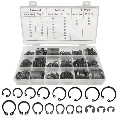 Miniatura 7 de Boatsea - Juego de 300 anillos de retención externos C-Clip Circlip, anillos de retención de resorte externos, juego de surtido de tienda, 18
