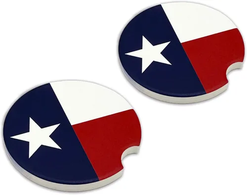 Miniatura 9 de Elektroplate Posavasos de cerámica para automóviles con la bandera de Estados Unidos (2.6 pulgadas de diámetro), ajuste universal para todos