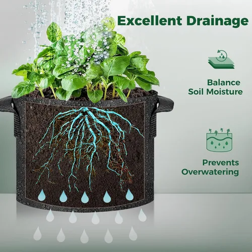 Miniatura 7 de T4U Bolsas de cultivo de 10 galones, macetas de tela para plantas, macetas de patatas, bolsas de jardín para cultivar verduras, bolsas de cultivo