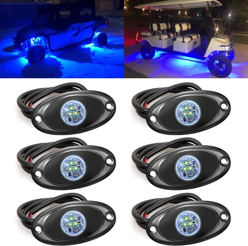 Miniatura 13 de Luz LED de 4 cápsulas para Jeep, ATV, SUV, todoterreno, coche, camión, barco, mapa, luces de carga, bajo la carrocería, luz LED de neón, Blanco
