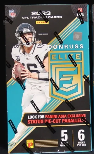 Panini Donruss Elite NFL Football Factory 2023 sellada ASIA TMALL Box 30 tarjetas (6 paquetes de 5 tarjetas). Busca cartas coleccionables exclusivas