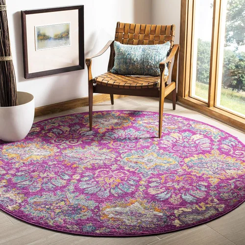Miniatura 11 de SAFAVIEH Madison Collection - Alfombra decorativa de 2 pies 3 pulgadas x 3 pies 11 pulgadas, color azul y naranja, diseño de damasco bohemio,