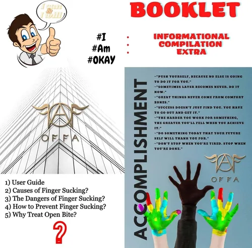 Miniatura 6 de OFFA Tope de succión de pulgar para niños (de 3 a 6 años) – El kit incluye 2 guantes disuasorios para chupar el pulgar (azul) y folleto guía