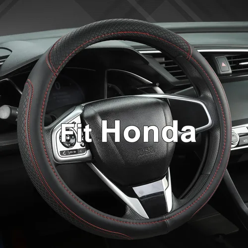 Miniatura 10 de West Llama Funda personalizada para volante de automóvil para Honda Civic, CR-Z, Insight, S2000, 14-14.25 pulgadas (negro, tamaño pequeño)