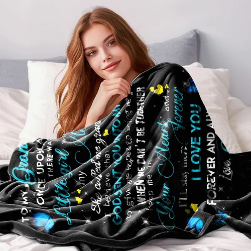 Miniatura 2 de WSYEAR Regalos para novio, regalo de cumpleaños para novio, manta con texto en inglés "I Love You", regalos para él, aniversario, Navidad, Día