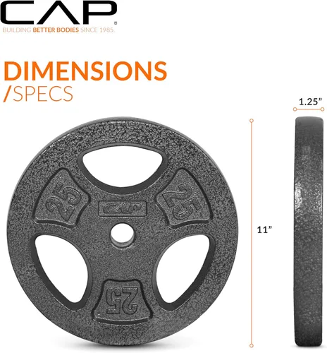 Miniatura 5 de CAP Barbell Placas de peso de agarre estándar de 1 pulgada Negro