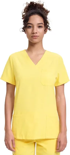 Miniatura 18 de floralhue Uniformes médicos para mujeres, blusas de uniforme médico suaves con cuello en V, uniforme médico elástico con 4 bolsillos, transpirable
