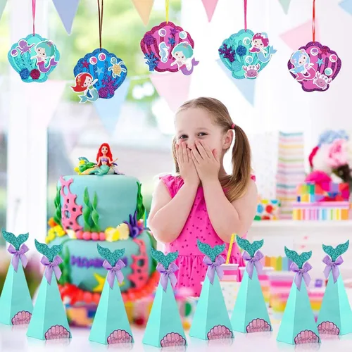 Miniatura 5 de Fennoral Paquete de 8 Manualidades de Sirena para Niños, Crea tu Propia Concha de Sirena con Adhesivos de Espuma, Artes y Manualidades DIY