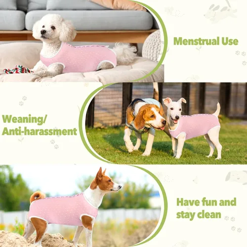 Miniatura 6 de Pañales para perros, mameluco de período para hembras, bragas sanitarias para perras, pañales térmicos para perros pequeños y medianos, puntos