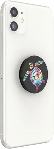 Miniatura 3 de PopSockets - Agarre para teléfono con soporte expandible, agarre adhesivo, tortuga psicodélica Tortuga Pysch