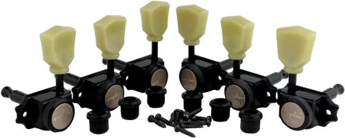 Miniatura 2 de Guyker Cabezales de Máquina de Guitarra con Bloqueo (3R + 3L) – Proporción 1:15 Llave de Afinación Vintage Deluxe con Clavijas de Repuesto