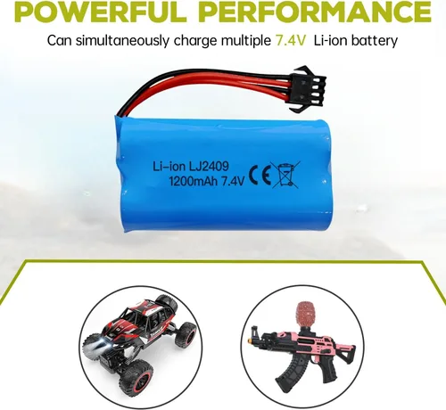 Miniatura 6 de Accesorios 2 unids 7.4 V 1200 mAh SM-4P Plug Batería para EC08 Control Remoto Barco Batería de repuesto Modelo de barco Modelo de coche Batería