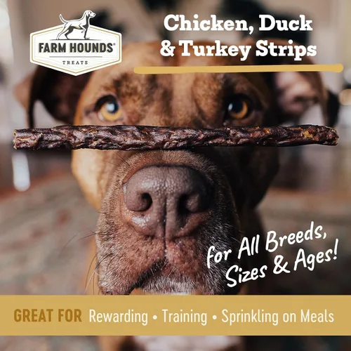 Miniatura 2 de Farm Hounds - Paquete de mollejas - Carne seca premium de pollo, pato y pavo para perros - de aves criadas 100% humanitariamente - Rompe