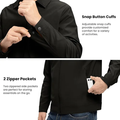 Miniatura 2 de Rdruko Chaquetas ligeras para hombre Cortavientos de primavera y otoño Chaquetas ligeras Casuales y elegantes con bolsillos