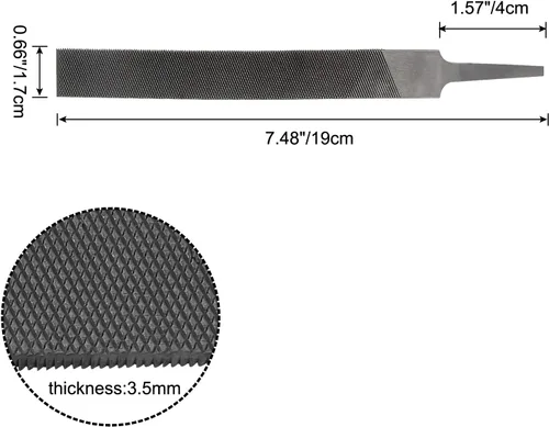 Miniatura 4 de Lima de dientes dobles - Lima plana de 6" de longitud, acero de alto carbono