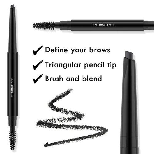 Miniatura 2 de LAVONE Lápiz de cejas – Lápiz de cejas impermeable para maquillaje con punta triangular, cepillo de cejas de doble cara, punta fina, relleno