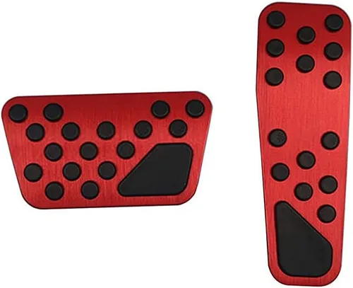 Miniatura 2 de Keptrim kit de acolchonamiento para pedales de acelerador y freno de acero inoxidable para Charger Challenger Chrysler, para Dodge Challenger Rojo