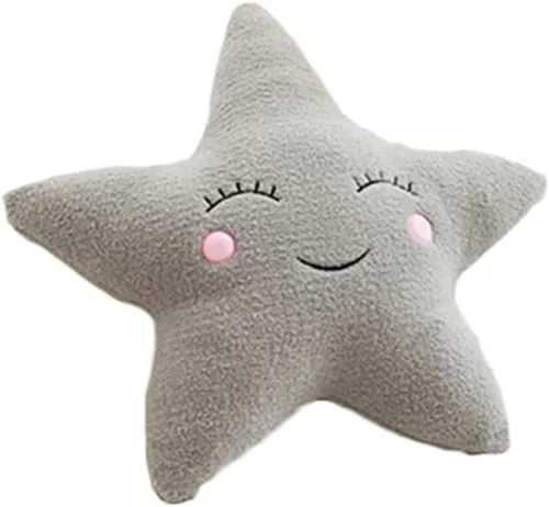 Almohada de estrella con diseño de luna, nube, decoración de habitación fresca, cojín para cama (estrella de 19.5 x 19.5 pulgadas/19.7 x 19.7 in,