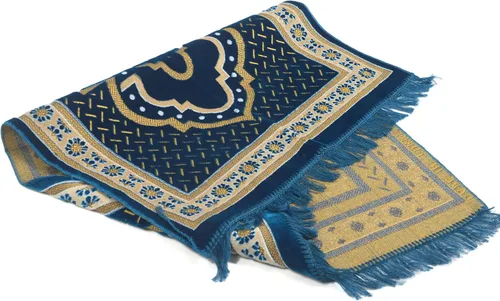 Miniatura 6 de TB - Alfombra de oración islámica gruesa y suave, alfombra musulmana única árabe, turca, africana, diseño bordado, cuentas de oración diaria
