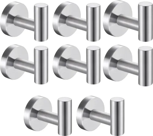 Miniatura 21 de Ganchos para toallas de baño, para bata de baño, gancho de pared negro mate, gancho de pared de acero inoxidable resistente para colgar puerta