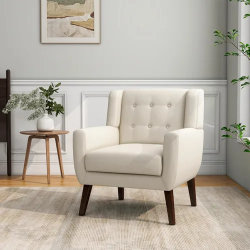Miniatura 34 de Silla decorativa, sillas de tela moderna de mediados de siglo con brazos para sala de estar, cómodo sillón tapizado para dormitorio, sala de espera