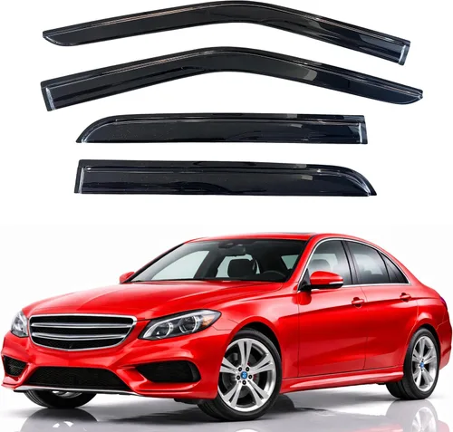 Miniatura 21 de KPY Visor de ventana compatible con Hyundai Tucson 2021-2025, 4 piezas de deflector de ventilación para ventana lateral, estilo Mugen, protector