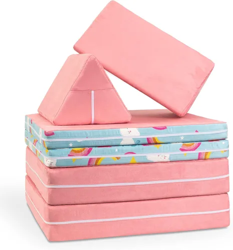 Miniatura 2 de Jaxx Playscape - Imaginativo juego de muebles modulares/sofá - Patrones divertidos para niños (arco iris/rosa)