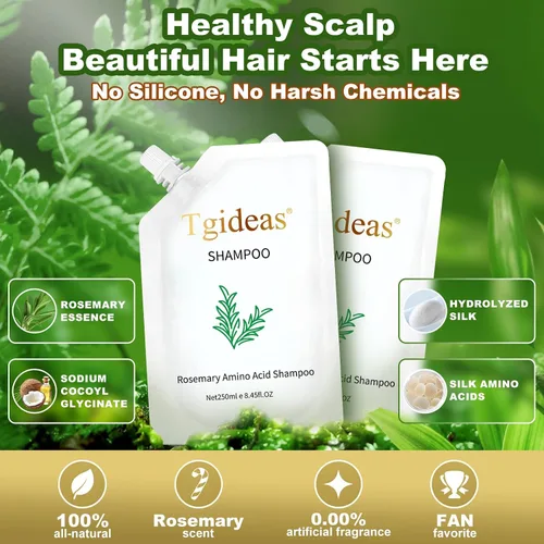 Miniatura 7 de Tgideas Champú de aminoácidos de biotina de romero, champú para el crecimiento del cabello para mujeres y hombres, pérdida de cabello adelgazante