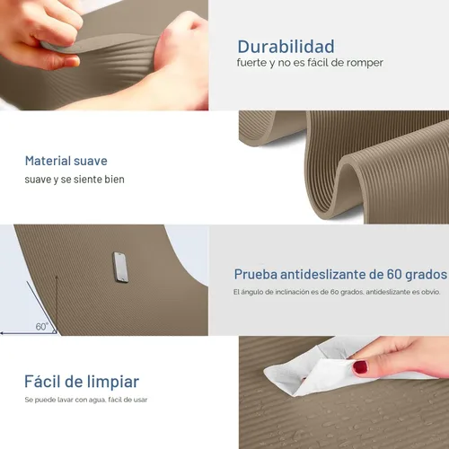 Miniatura 3 de Gruper Esterilla de yoga antideslizante NBR extra gruesa, 72 pulgadas de largo x 32 pulgadas/24 pulgadas de ancho x 0.6 pulgadas de grosor