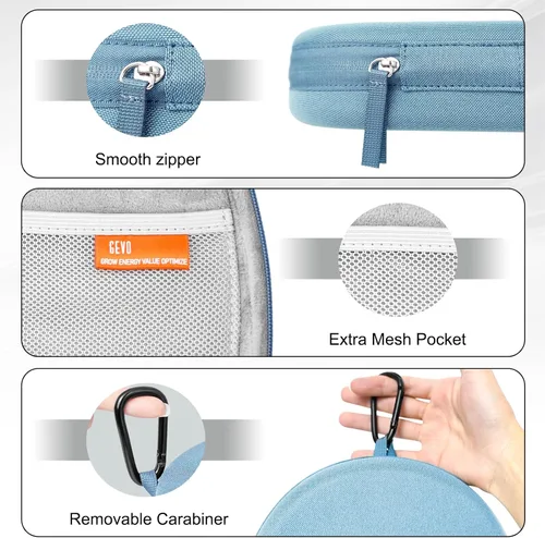 Miniatura 6 de Funda de viaje Sleep Mode para AirPods Max, funda rígida de transporte GEVO para auriculares Apple AirPods Max, bolsa de almacenamiento portátil Azul