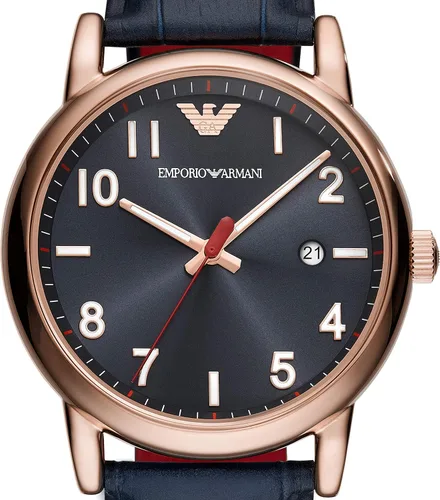 Miniatura 6 de Emporio Armani Reloj de cuero de tres manecillas para hombre