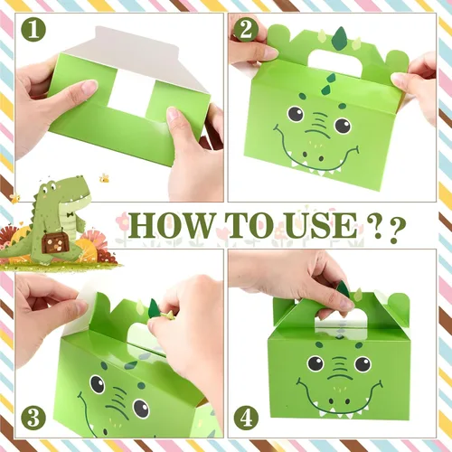 Miniatura 3 de PerKoop 24 cajas de recuerdos de fiesta de safari, bolsas de regalo de animales de la selva, cajas de regalo de animales de zoológico, caja