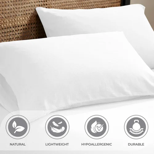 Miniatura 4 de Superior Juego de sábanas de mezcla de lino y algodón, sábanas para decoración del hogar, ropa de cama sólida moderna que incluye 1 sábana bajera