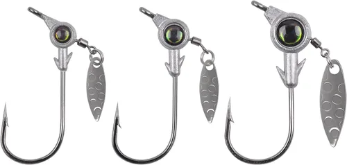 Miniatura 13 de Juego de cabezas de plantilla de pesca, 15/20 piezas de anzuelos de cabeza de plantilla de pesca Underspin jig Heads Jig Hook Lure con cabeza