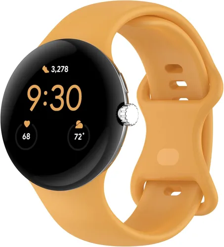 Miniatura 23 de Correa Compatible con Google Pixel Watch 1/2/3/4 (41mm), Pulsera de Reemplazo de Silicona Suave Deportiva para Google Pixel Watch 41mm Negro