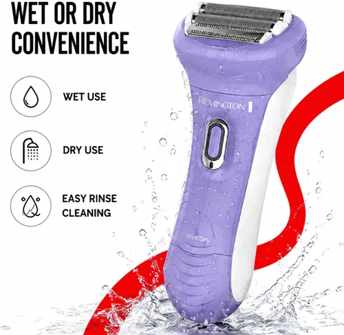 Miniatura 6 de Depiladora eléctrica recargable Remington WDF5030 para dama, para depilación en seco y sobre la piel húmeda, color morado y blanco, Púrpura/Blanco
