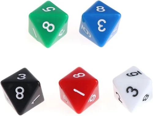 Miniatura 4 de 10 unids/pack acrílico 8 caras D8 diversas formas escultura digital dados para club fiesta familia juego de mesa accesorios