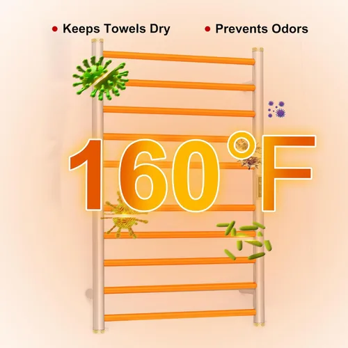 Miniatura 4 de Toallero eléctrico con calentador de toallas, calentador de toallas con temporizador y control de temperatura, montado en la pared, enchufe