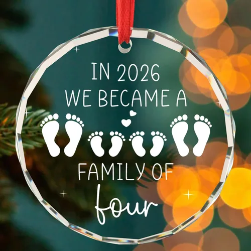Miniatura 6 de Regalos para bebés recién nacidos para parejas en 2026 We Became a Family of Four Baby's First Christmas Ornament First Time Parents Mom Dad Gifts