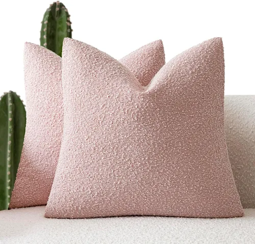 Miniatura 36 de Foindtower - Juego de 2 fundas decorativas de textura de bucle, fundas de almohada acentuadas, fundas de cojín sólidas, neutrales, para sofá, silla
