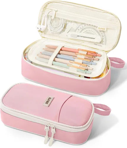 Miniatura 12 de Estuche Lindo para Lápices SUNEE, Funda Estética para Bolígrafos, Bolsa Grande para Lápices de Color con Cremallera, Almacenamiento y Organizador