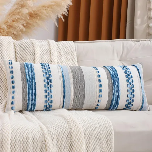 Miniatura 19 de Juego de 2 fundas de almohada bohemias de 18 x 18 pulgadas, fundas de almohada decorativas de felpilla con patrón de granja para decoración del hogar