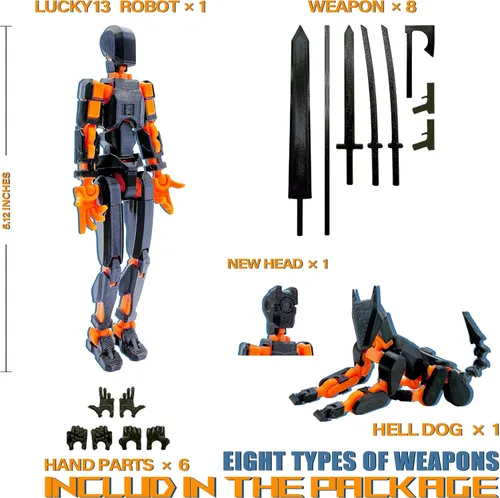Miniatura 3 de Conjunto de figuras de acción 3D ROBTDUUMY T13 (montaje completado), figuras de acción Dummy Robot Titan 13, juguetes impresos en 3D con múltiples