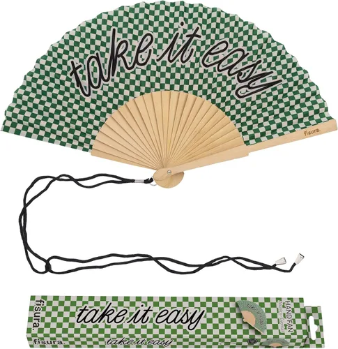 Miniatura 10 de Fisura Ventilador plegable original, mejor tarde que feo, abanicos de mano de madera para mujeres plegables - Diseño rosa y rojo para raves