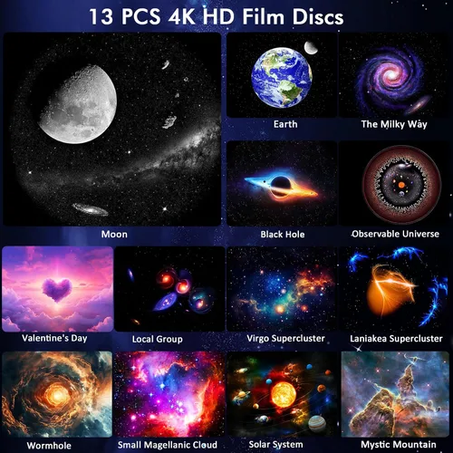 Miniatura 3 de Proyector Galaxy Pro para dormitorio, proyector de estrellas planetario 13 en 1 con sistema solar y constelación, proyector de luz de galaxia