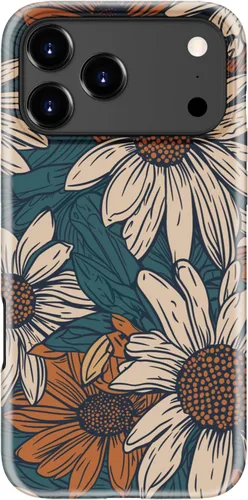 Miniatura 27 de Funda para iPhone 12 Mini, compatible con carga inalámbrica, protección de doble capa con elegante diseño de flores silvestres, silicona suave +