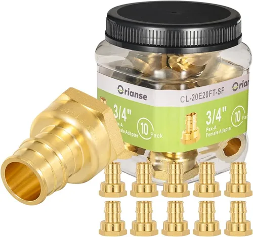 Miniatura 16 de Paquete de 2 adaptadores Pex-A hembra, 1 pulgada hembra NPT a 1 pulgada PEX-A latón expansión PEX-A accesorios PEX-A, latón sin plomo NSF/ANSI 61