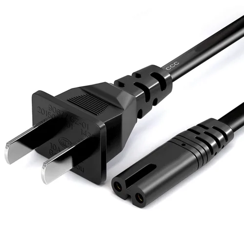 Cable de alimentación de CA de 2 clavijas de repuesto para Samsung TV, TCL TV, Toshiba LG TVs, Sony PS5/PS4/PS3, Xbox One S/Xbox One X, Sharp,